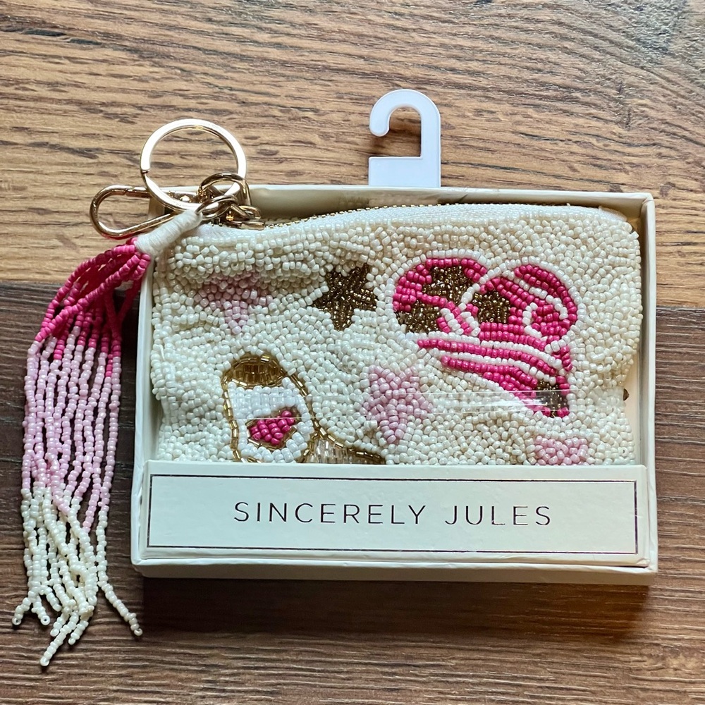 Sincerely Jules Beaded Coin Purse Pink Cowgirl Hat & Boot • NWT • Viral TJ Maxx - Picture 3 of 4